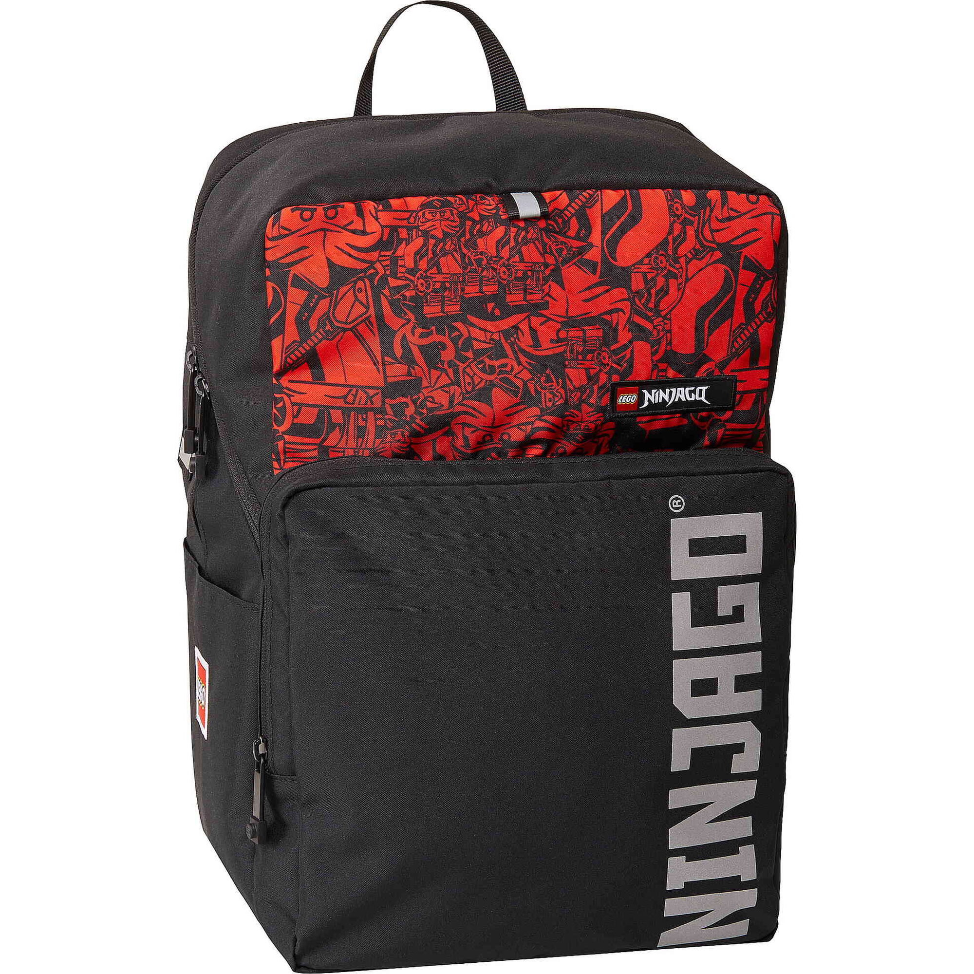 Mochila Quadrada Preta e Vermelha