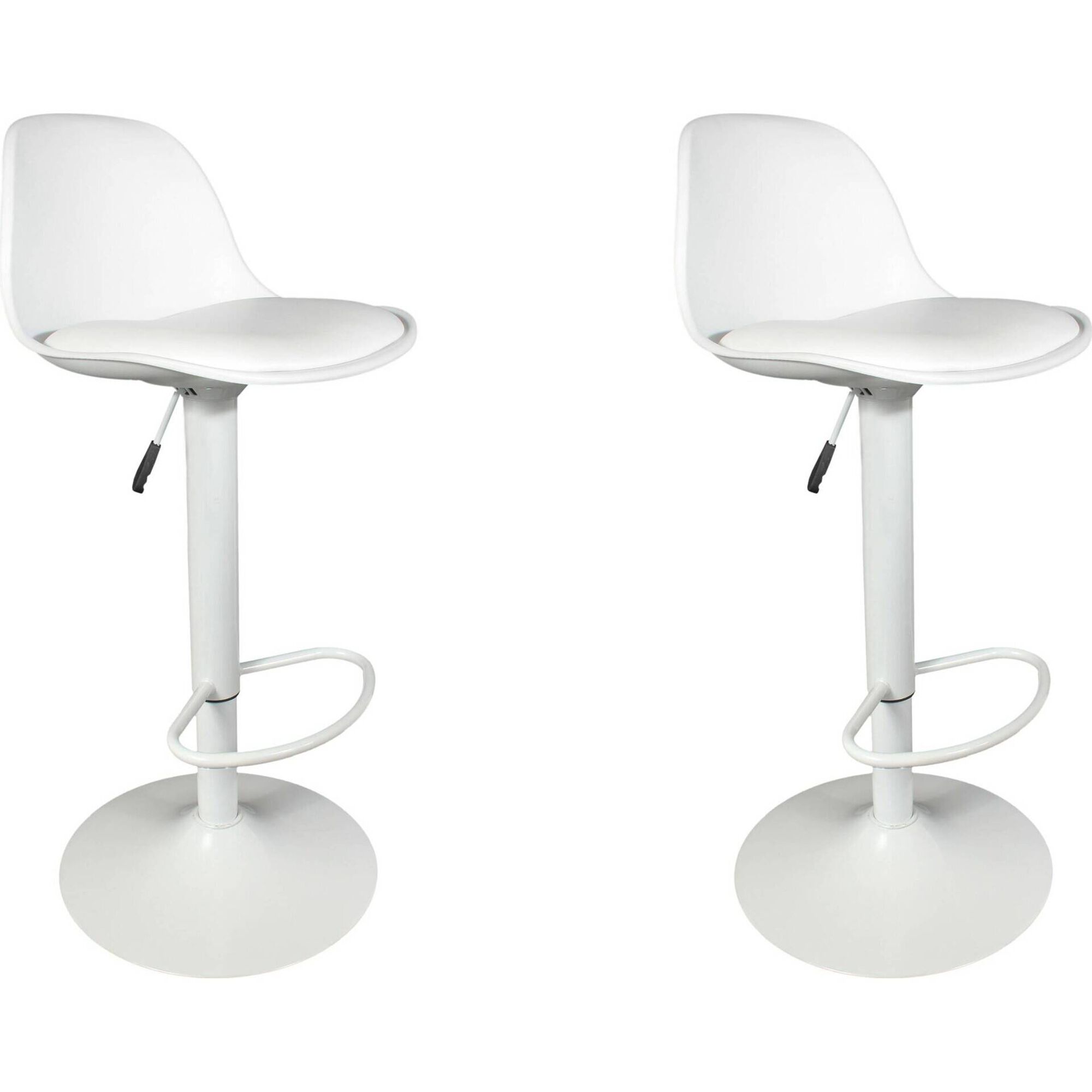 Conjunto de 2 Bancos Altos Acolchoados Branco Isak