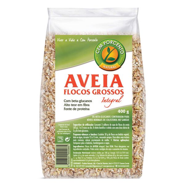 Flocos Aveia Grossos Integral Cem Porcento