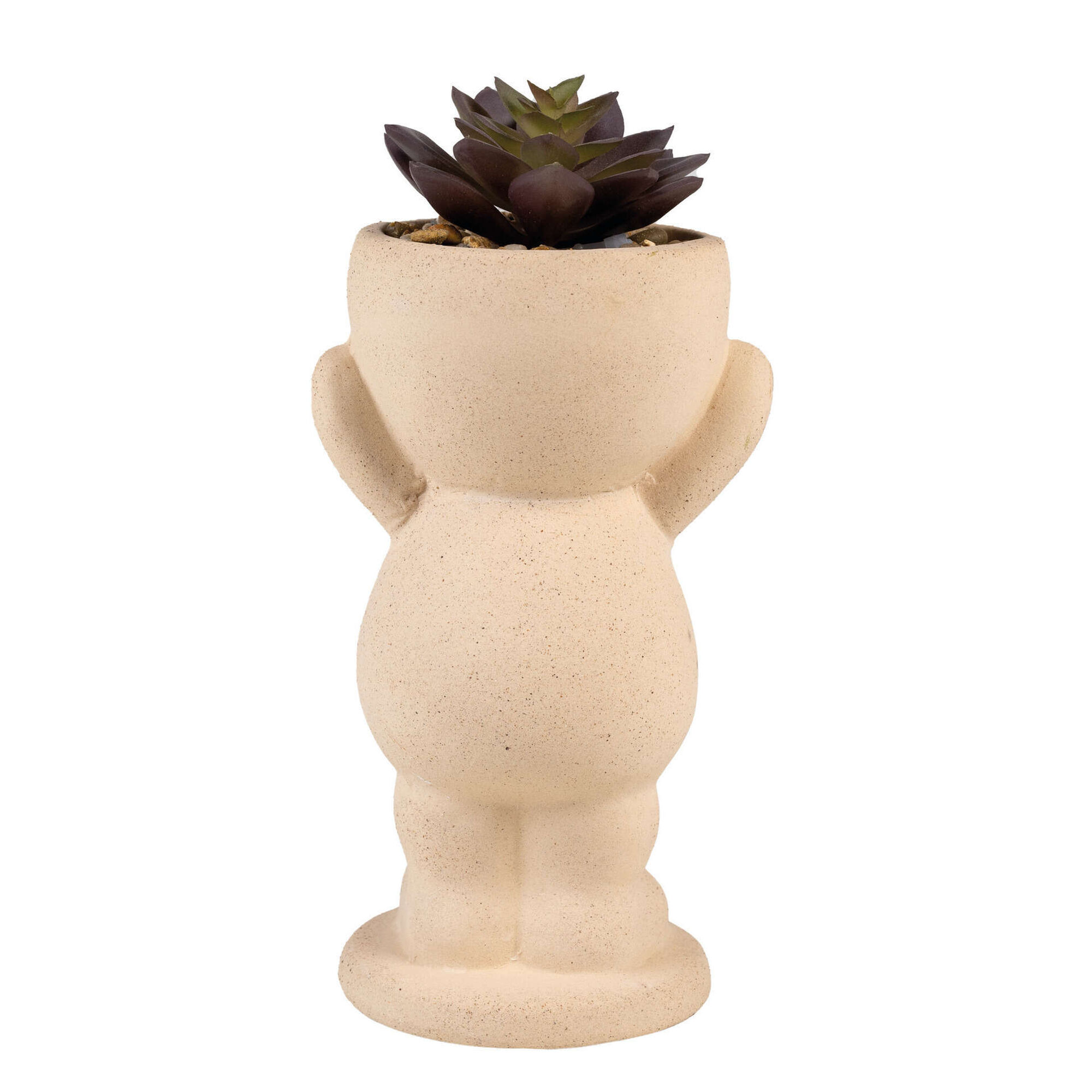 Planta Artificial com Vaso Boneco Cerâmica Planta Artificial com Vaso Boneco Cerâmica