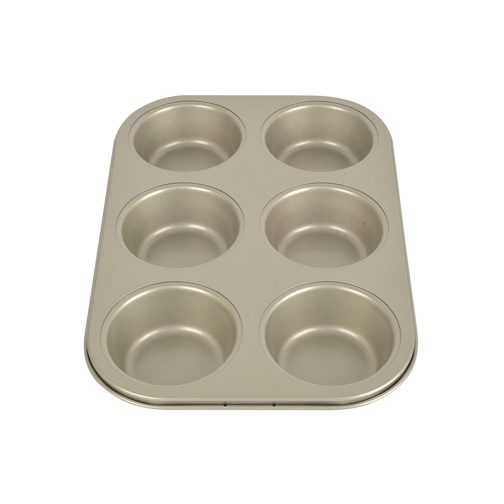 Forma 6 Muffins A&ccedil;o Carbono Dourada Chefe Kasa