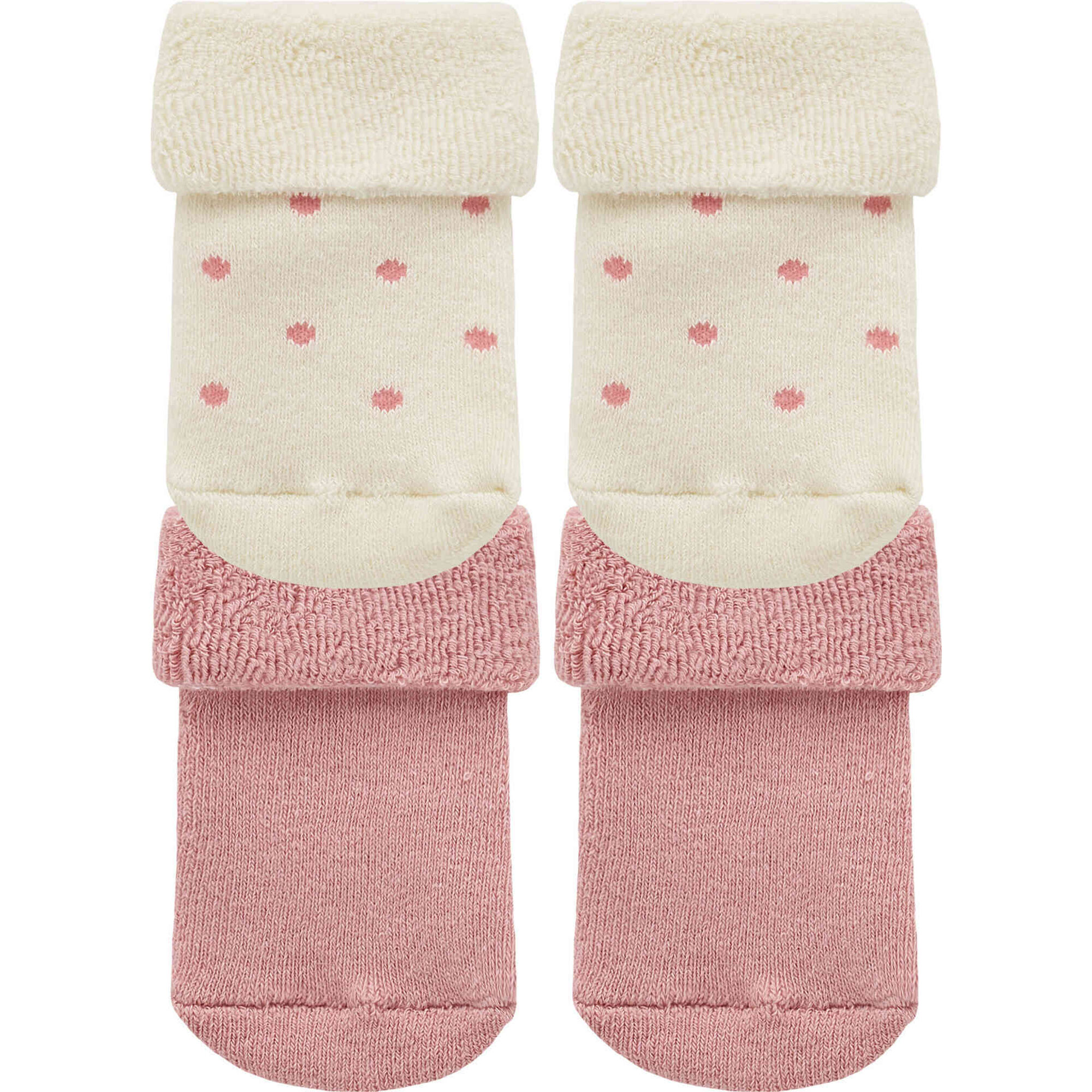 Conjunto 2 Meias Estampadas Bebé Rosa e Bege