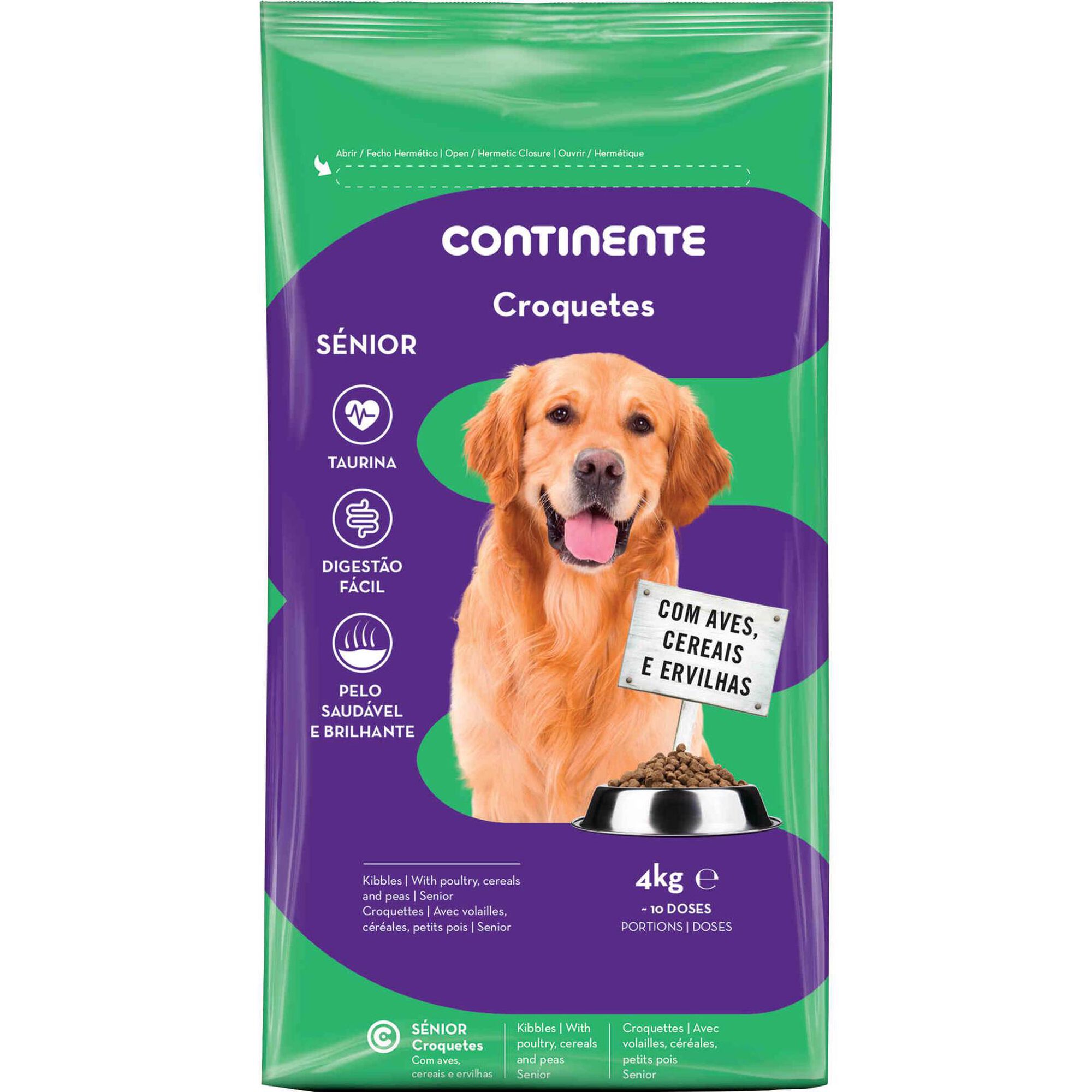 Ração para Cão Sénior Croquetes Aves, Cereais e Ervilhas Ração para Cão Sénior Croquetes Aves, Cereais e Ervilhas