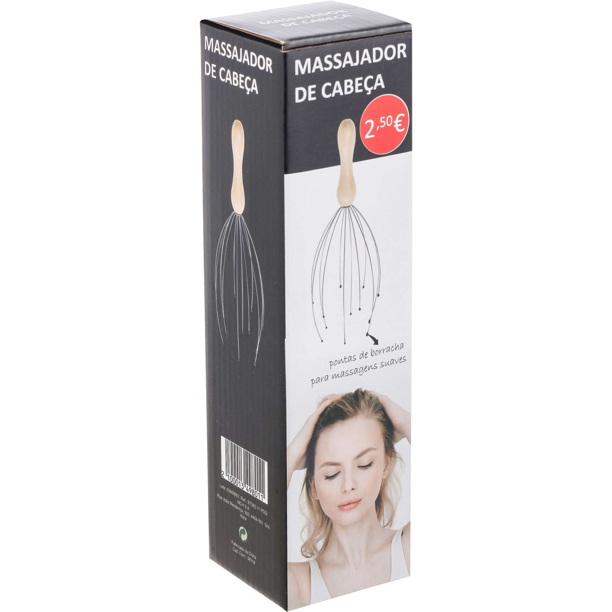 Massajador de Cabe&ccedil;a com Pontas de Borracha Bazar&atilde;o