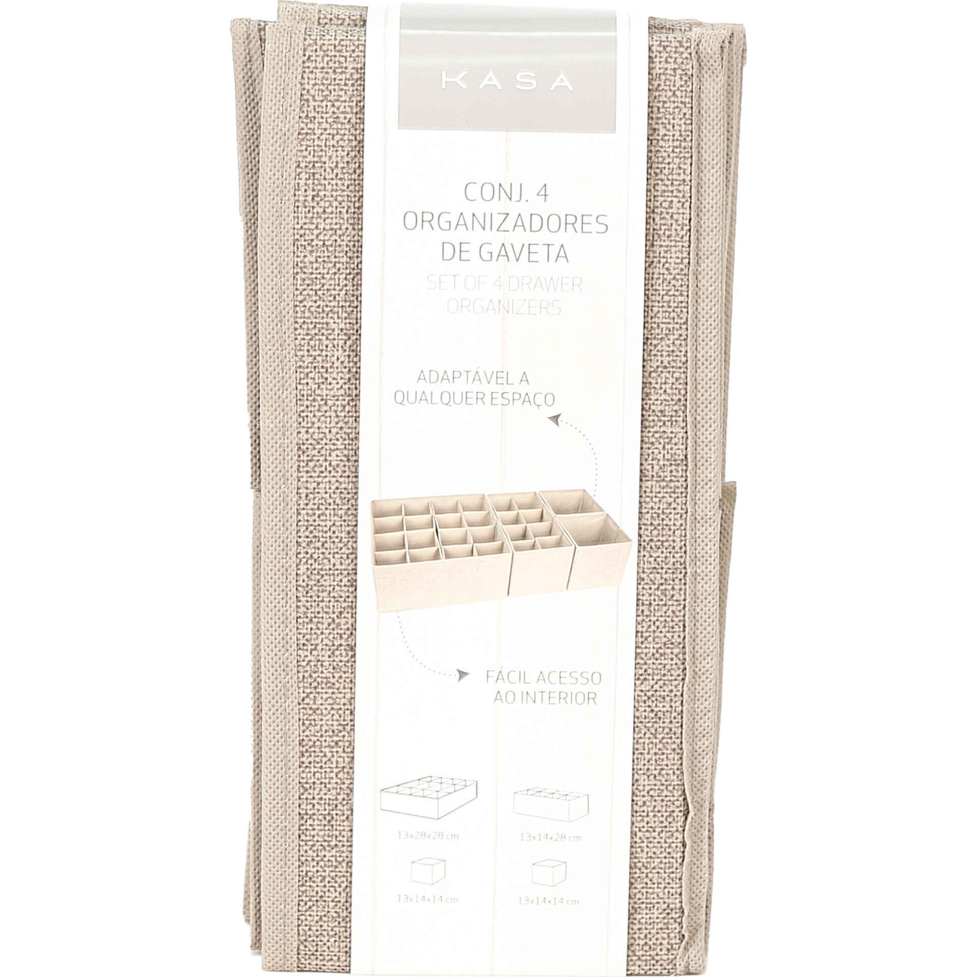 Conjunto 4 Organizadores Gaveta Bege