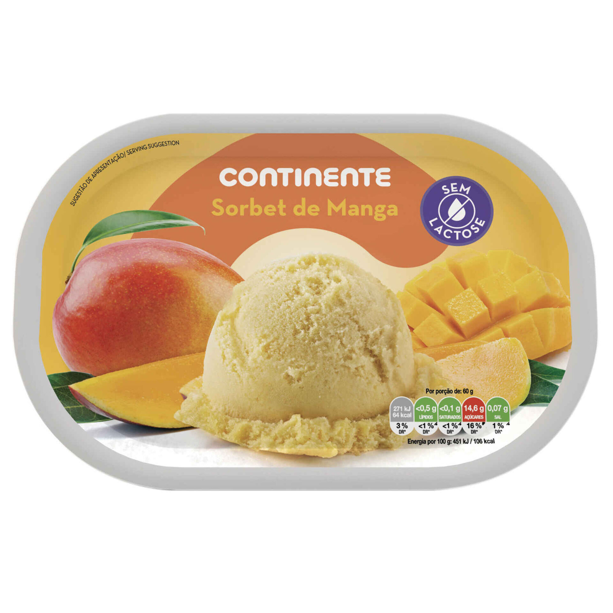 Sorbet Manga sem Lactose