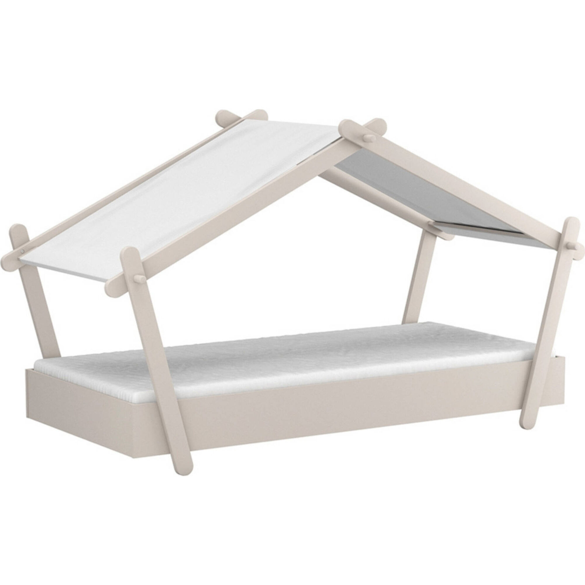 Cama Tenda 223,2x105,5x129,7cm Cinza Claro Lodge