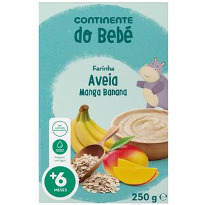 Papa Infantil Farinha Láctea Aveia, Banana e Manga +6M Continente do Bebé