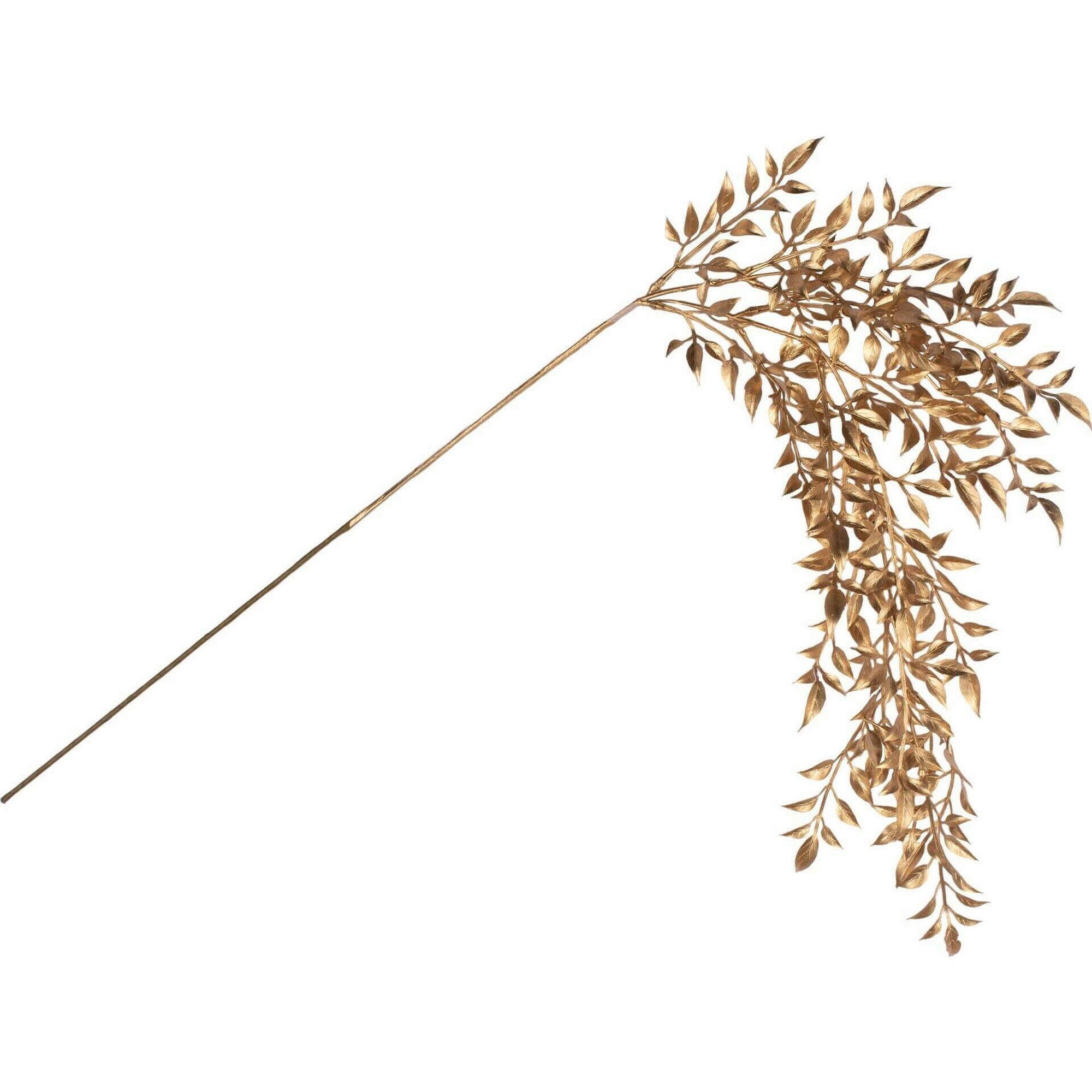 Haste Folhas Pequenas 80cm Dourada