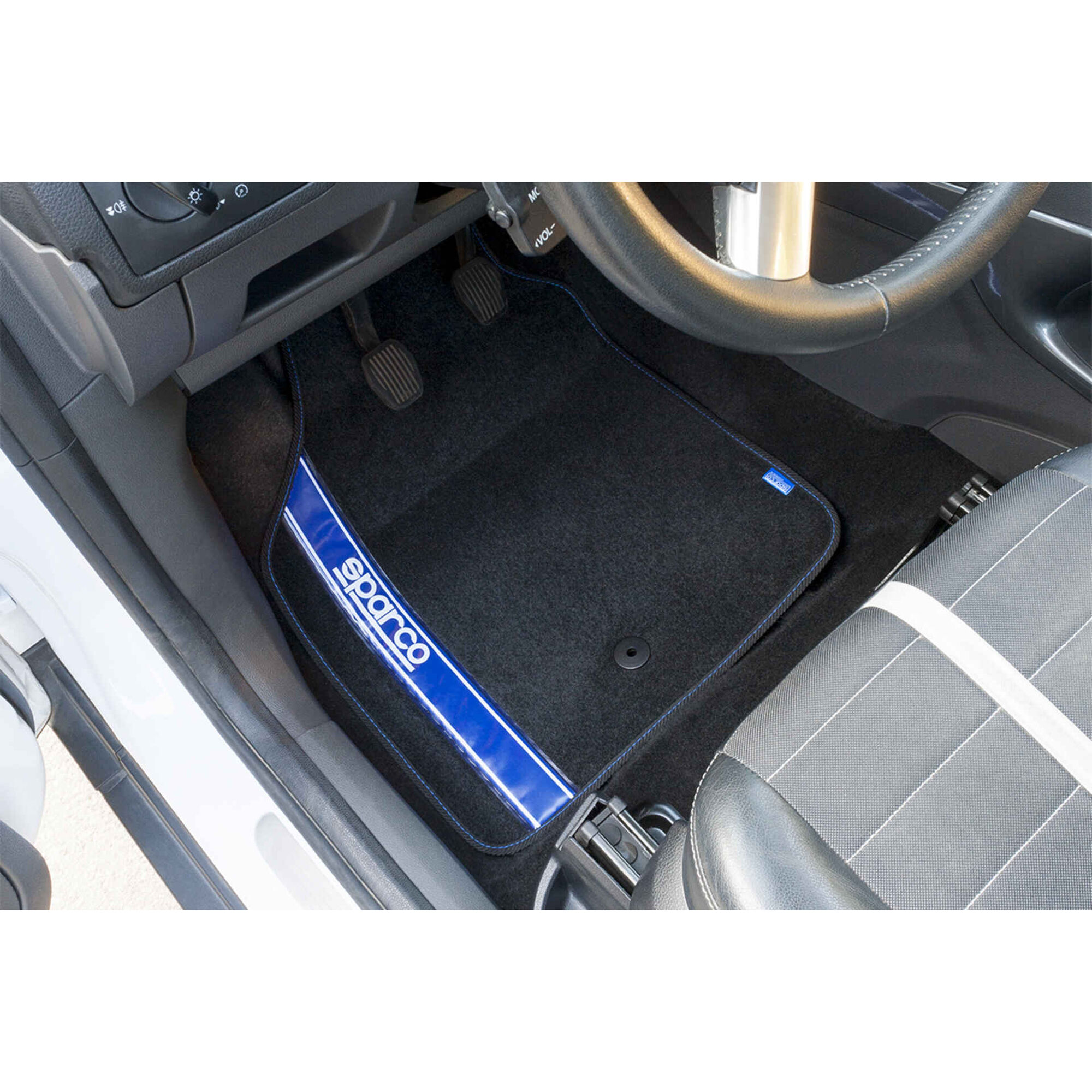 Conjunto 4 Tapetes Alcatifa Preto/Azul