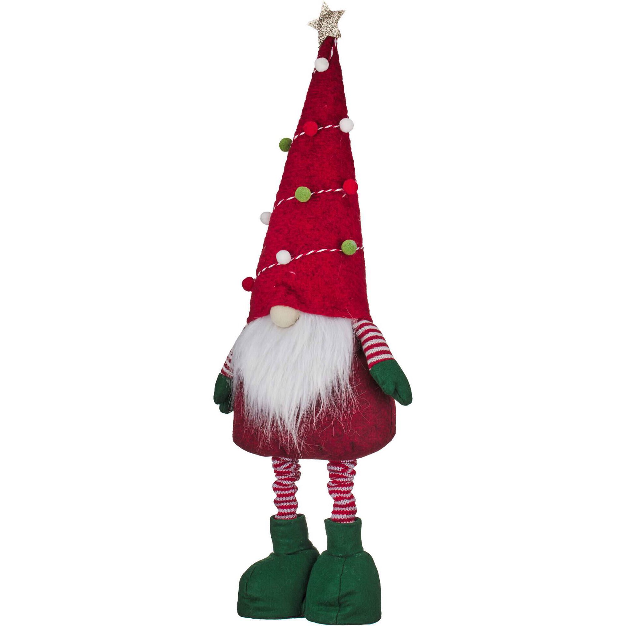 Gnomo Decorado Vermelho em Pé 70cm