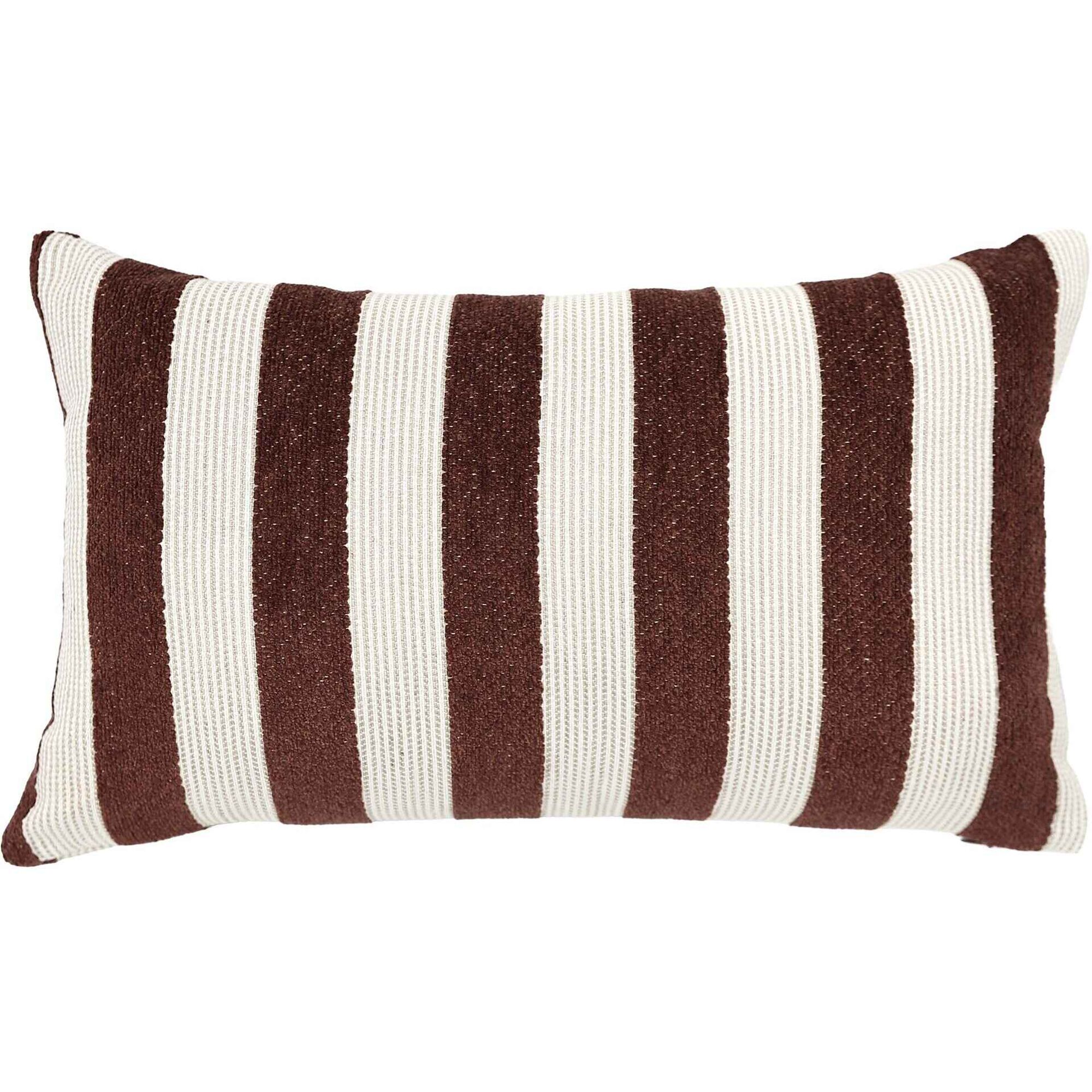 Almofada 50x30cm Riscas Largas Castanhas Kasa