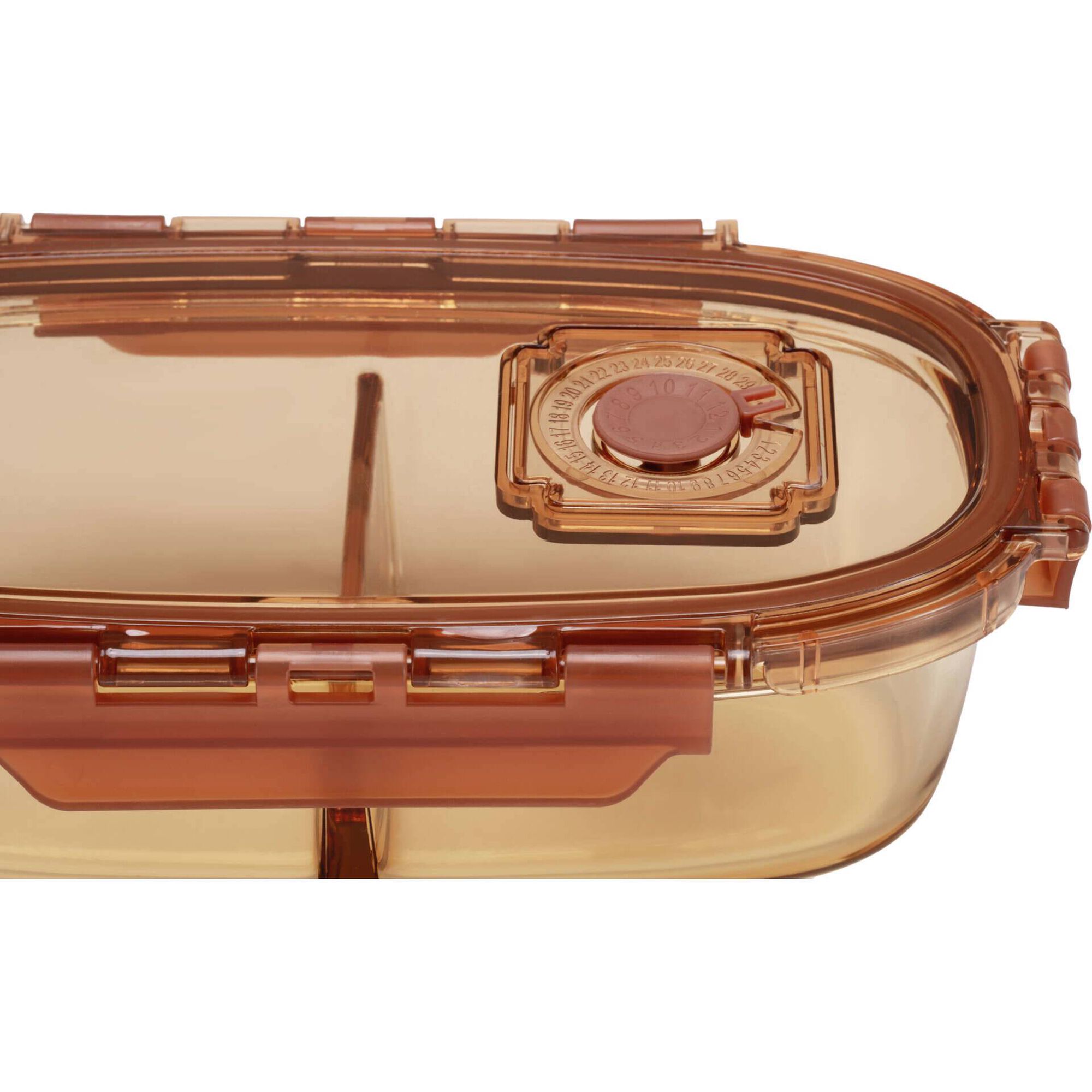 Caixa Vidro para Refeição com Divisórias 750ml Ambar Caixa Vidro para Refeição com Divisórias 750ml Ambar