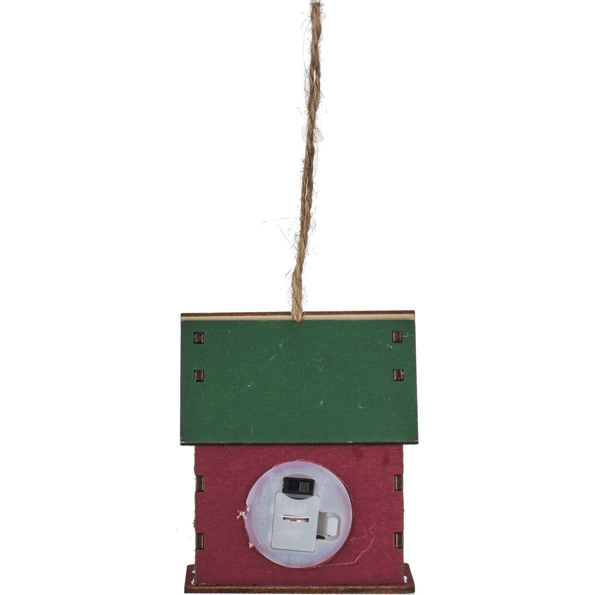 Ornamento Casinha com Luz Telhado Verde