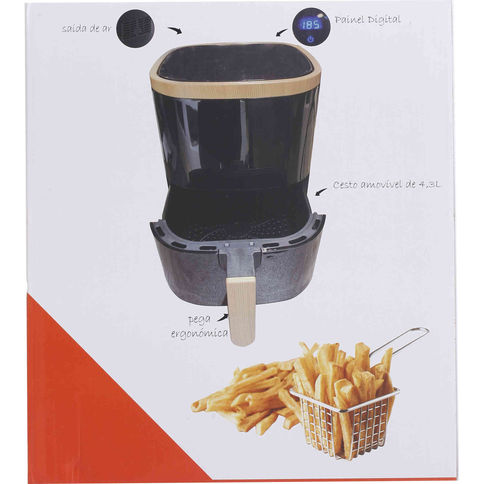 Fritadeira sem &Oacute;leo 4,3L Wood Bazar&atilde;o
