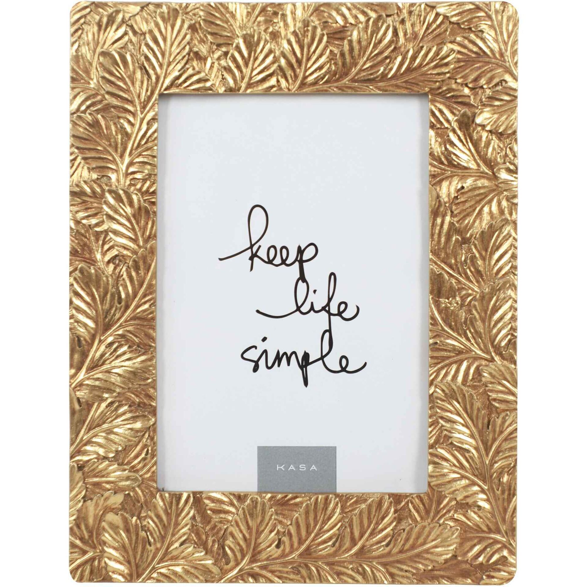 Moldura 13x18cm Dourada Folhas Kasa