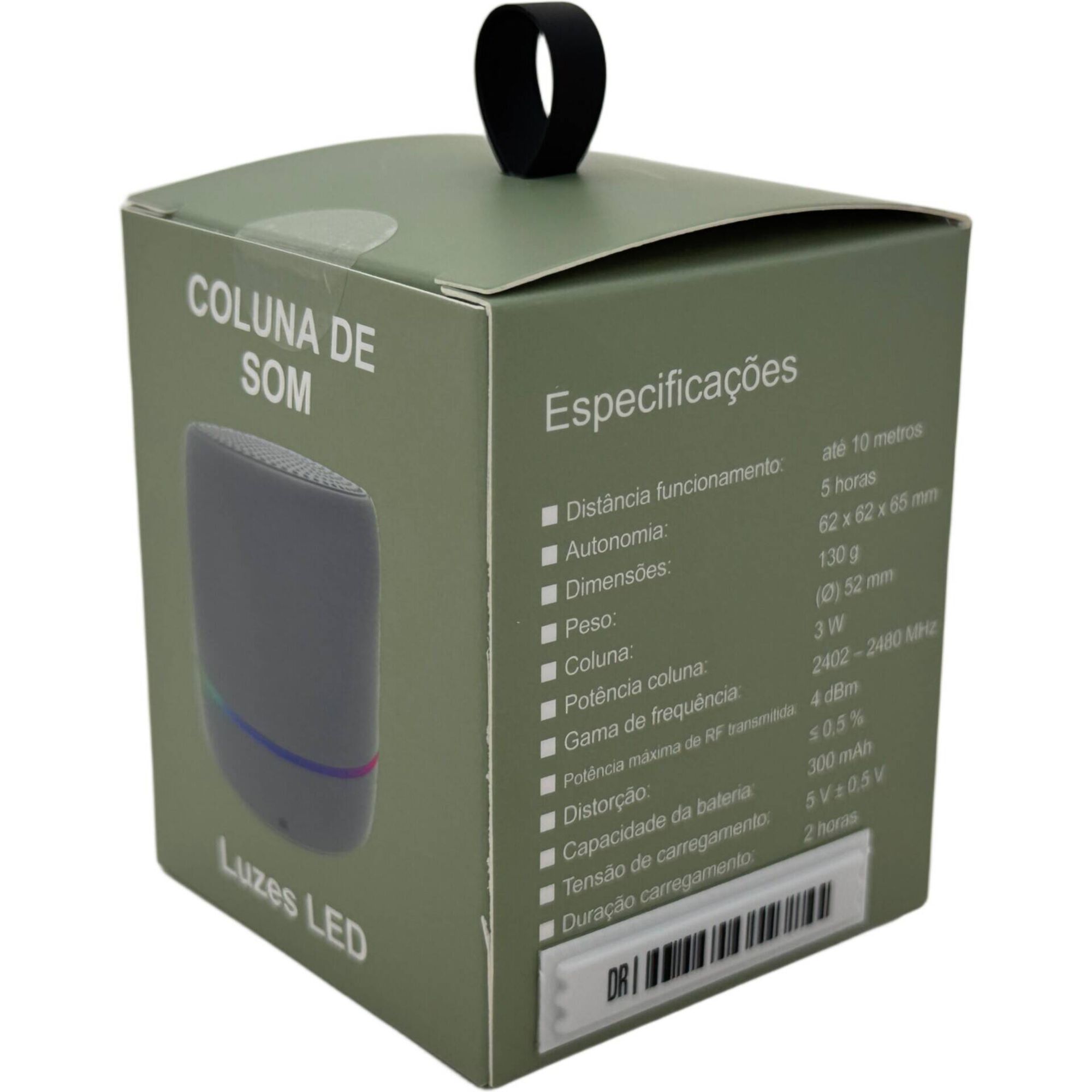 Coluna de Som Bluetooth Verde Fusion Bazar&atilde;o
