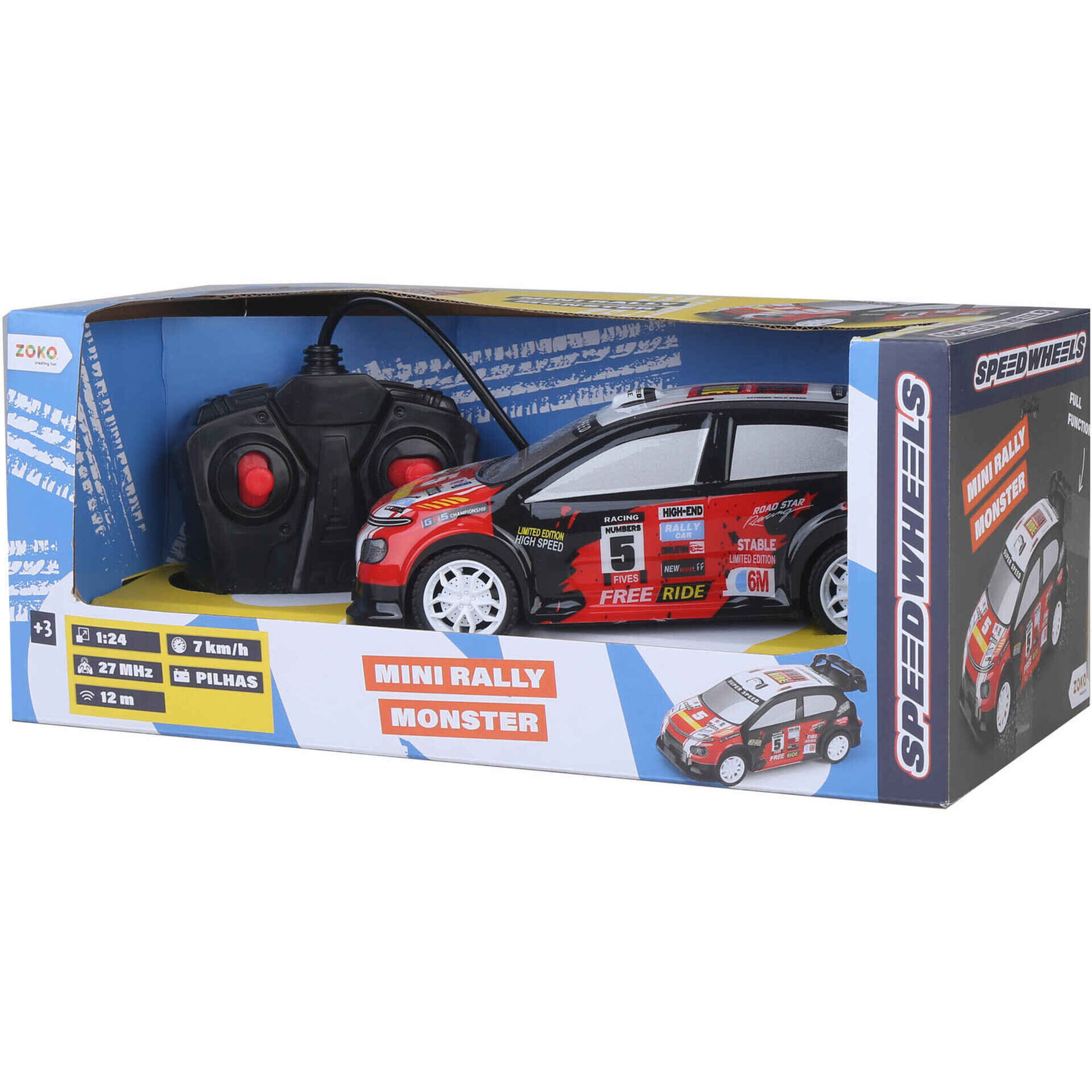 Zoko Speed Wheels - Carro Telecomandado Mini Rally Monster 1:24 27mhz