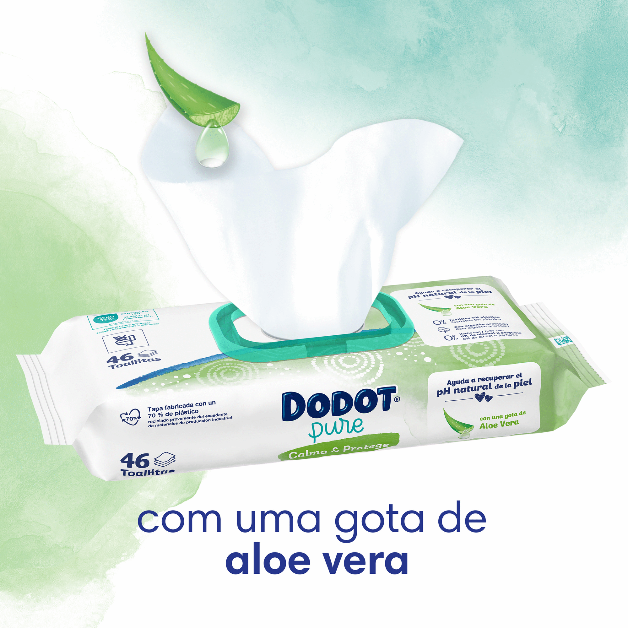 Toalhitas Bebé Pure Calma e Protege Aloe Vera