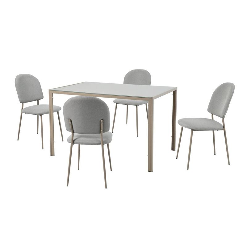 Conjunto de Refeição Mesa e 4 Cadeiras Kasa