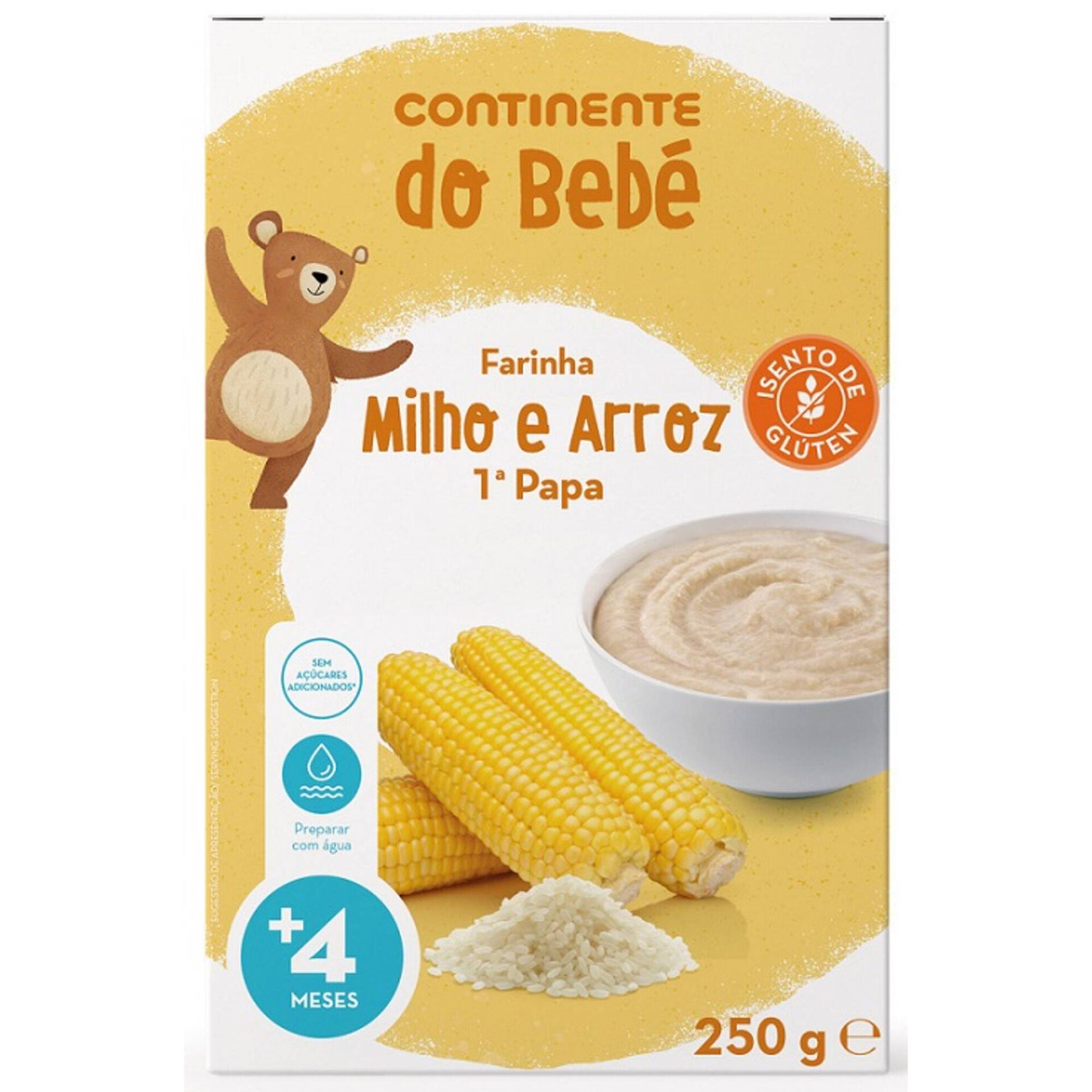 Papa Infantil Farinha Milho e Arroz sem Glúten 1ª Papa +4 Meses Papa Infantil Farinha Milho e Arroz sem Glúten 1ª Papa +4 Meses