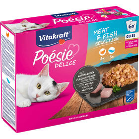 Comida H&uacute;mida para Gato Adulto Po&eacute;sie D&eacute;lice Peru e Salm&atilde;o Vitakraft