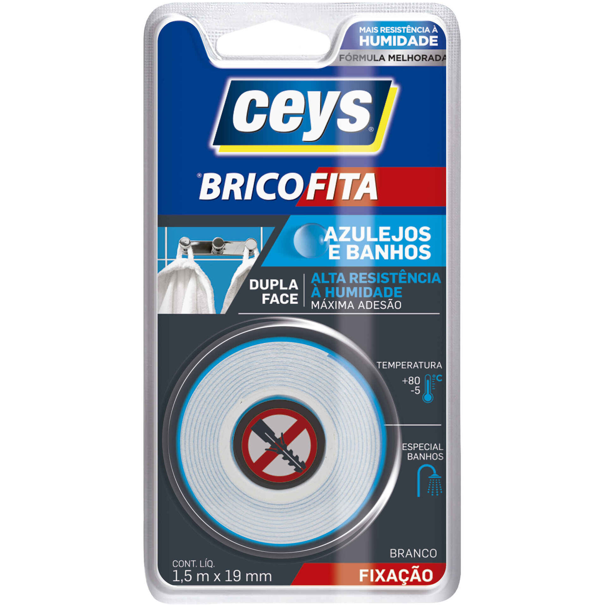Fita Dupla Face Azul para WC 19mmx1,5mts