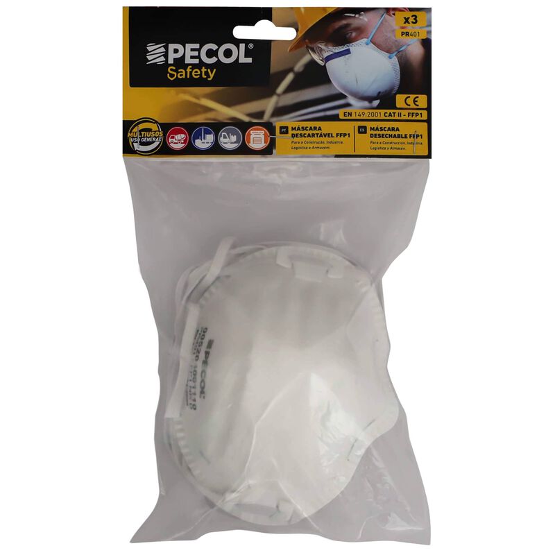 Conjunto Máscaras Descartáveis FFP1 PR401 Pecol
