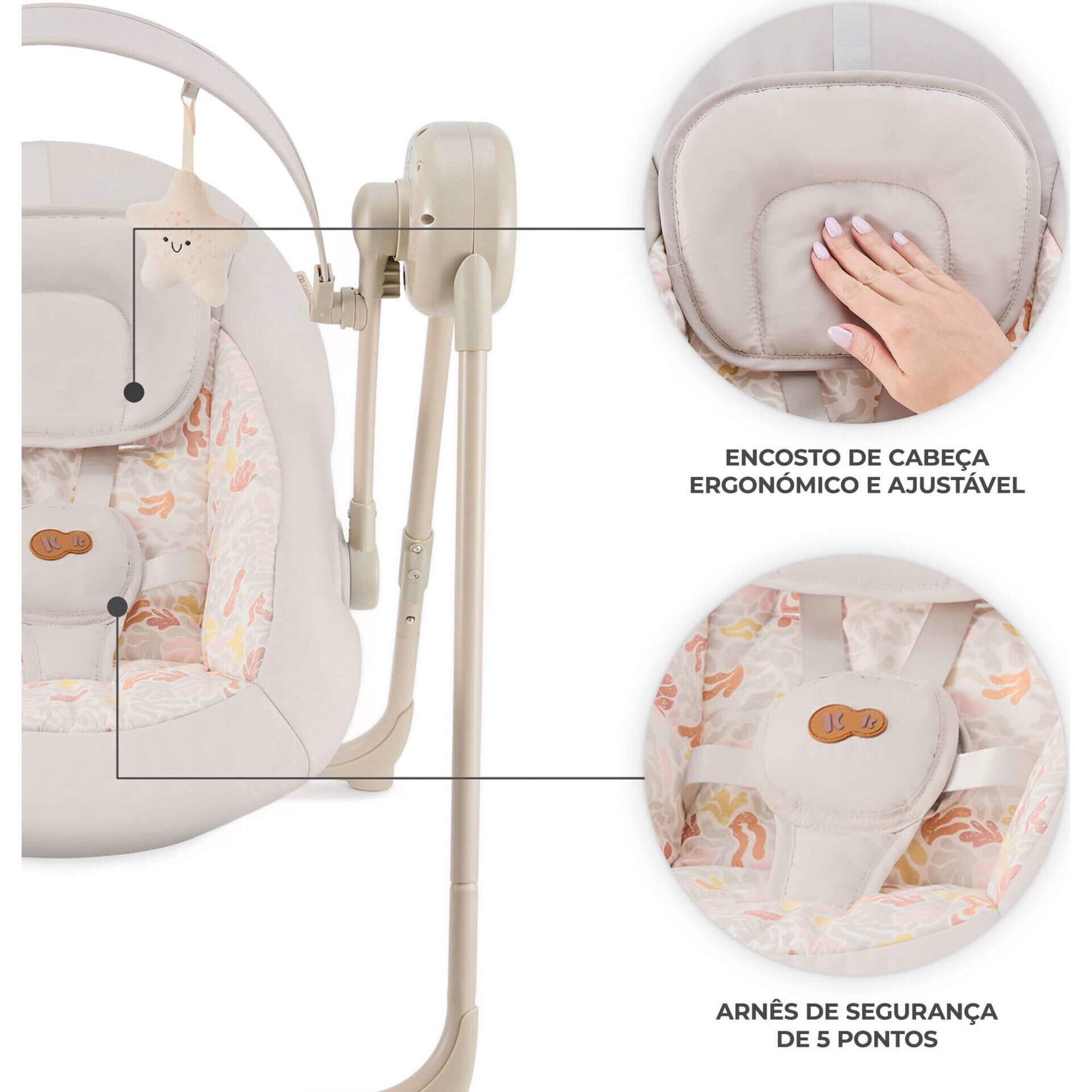 Cadeira de Repouso Swingee Bege Kinderkraft