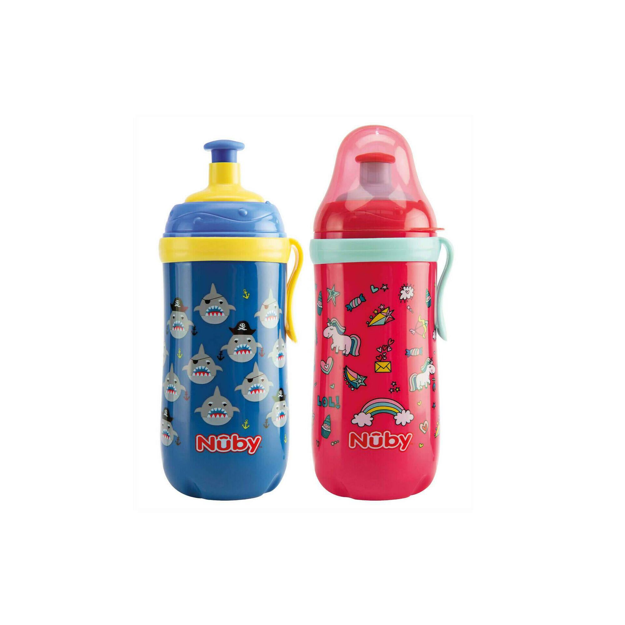 Copo com Bocal Brilha Escuro 360ml +18M (várias cores)