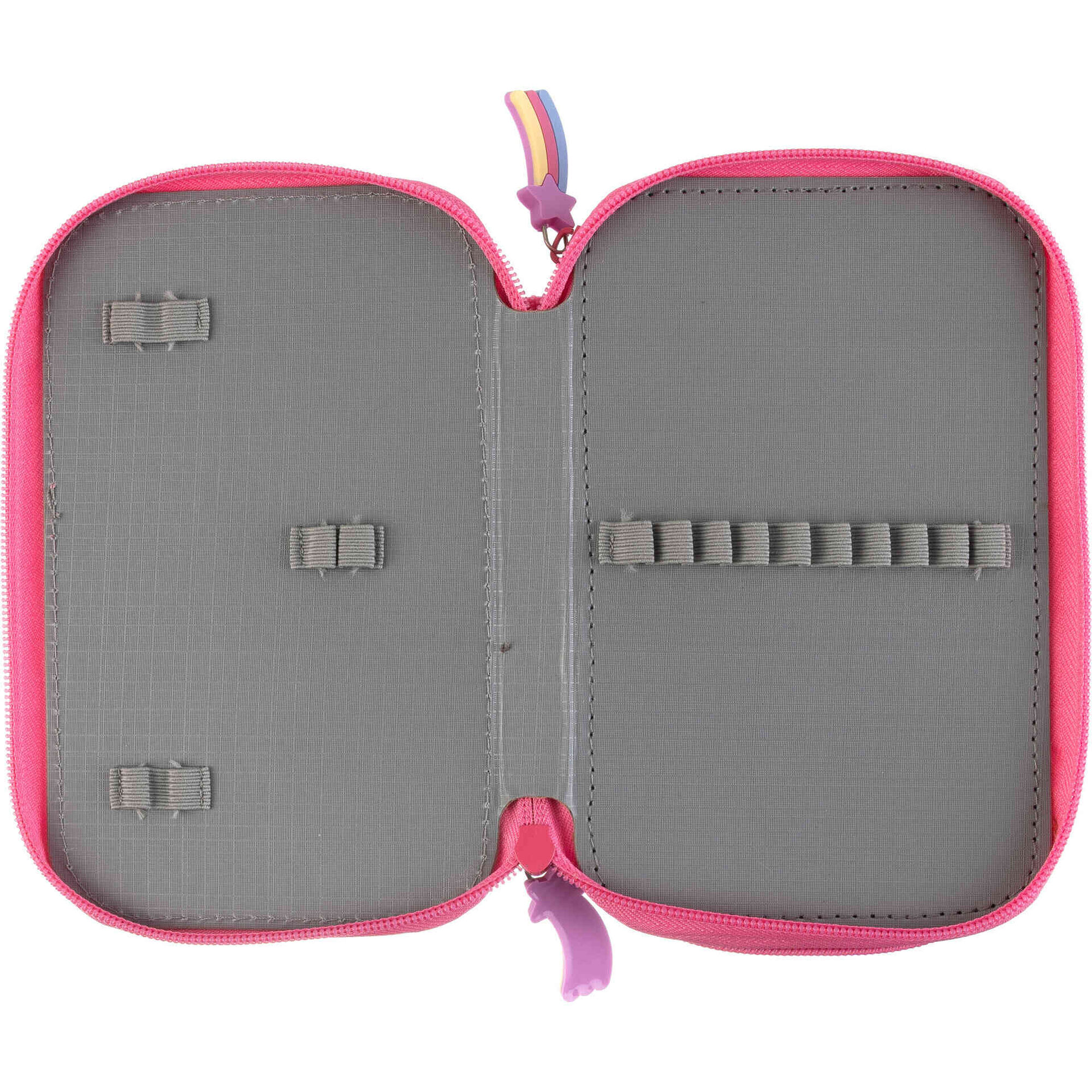 Estojo Box 2 Divis&oacute;rias Rosa Unicorn