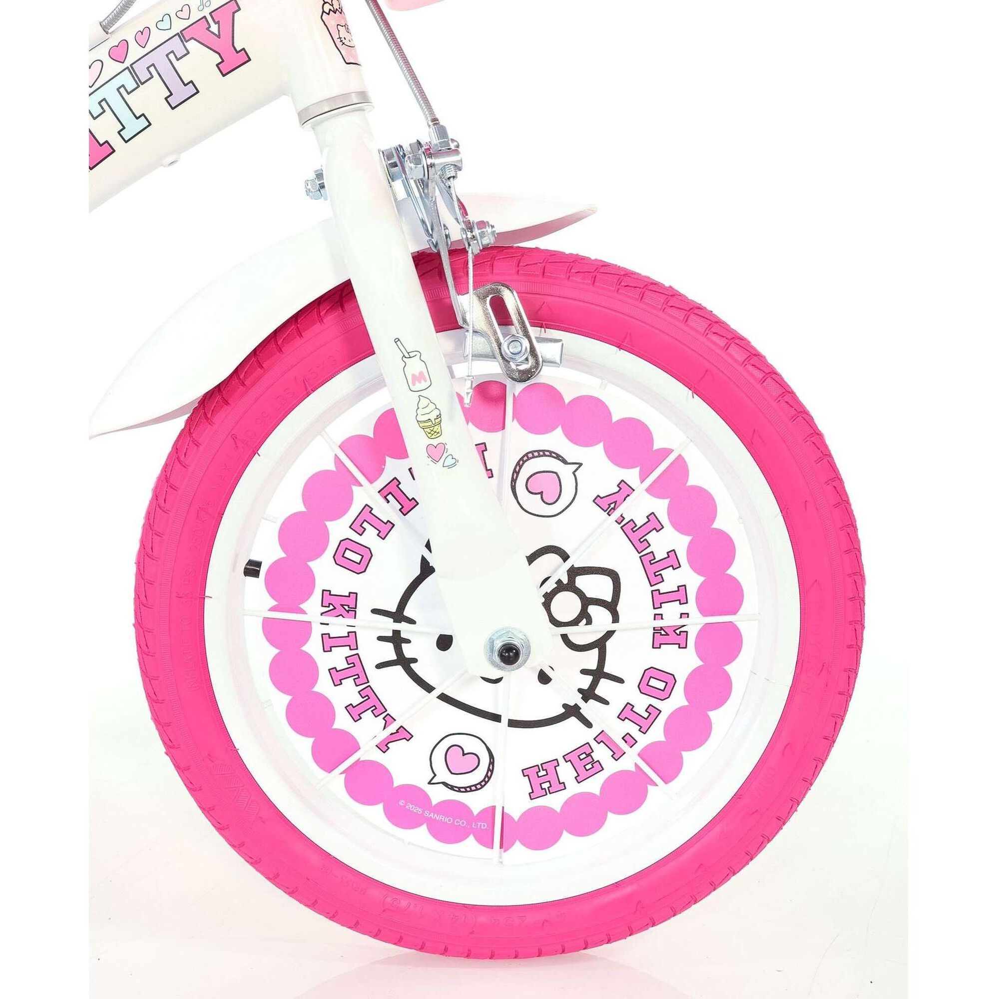 Bicicleta de Crian&ccedil;a com Cesto 16'' 5-7 Anos Hello Kitty