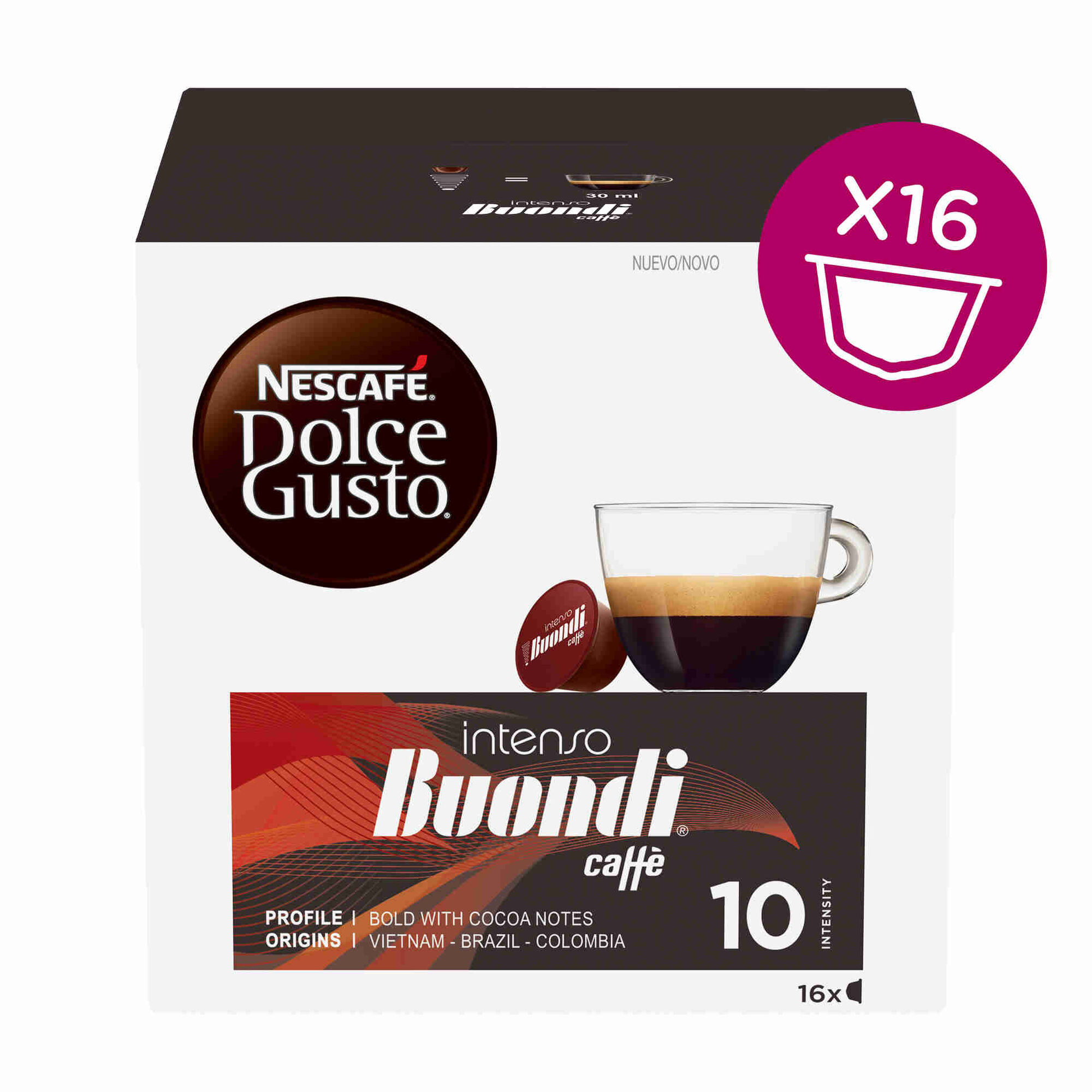Cápsulas de Café Buondi Int 10 - emb. 16 un - Dolce Gusto