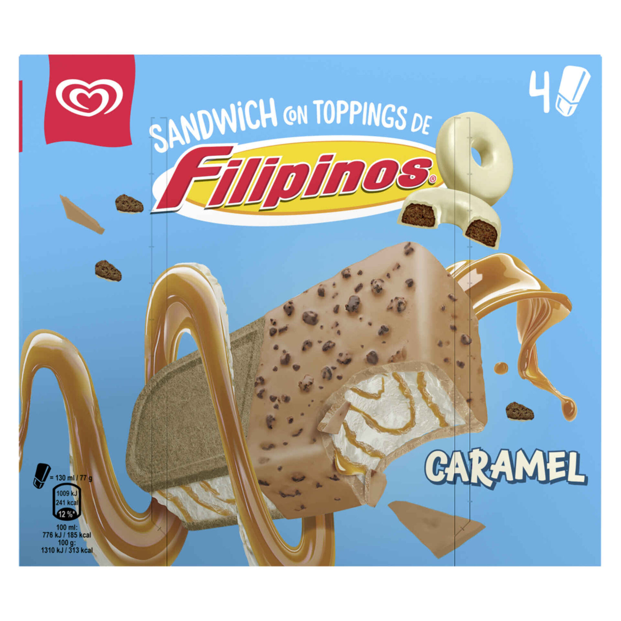 Gelado Sandwich Filipinos Caramelo