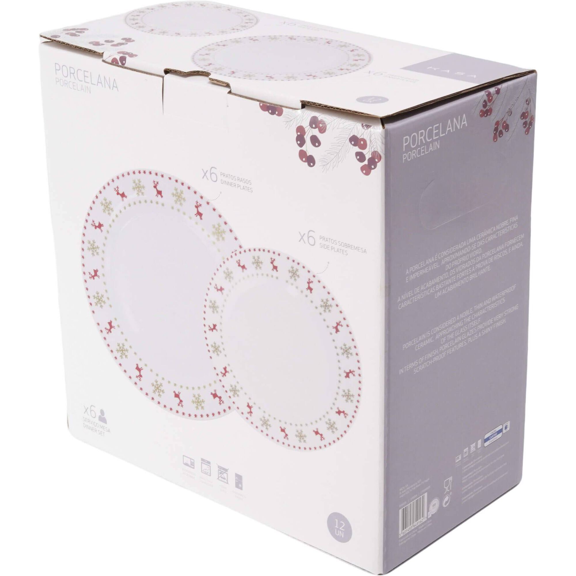 Serviço 12 Peças Rena Mica Dourado