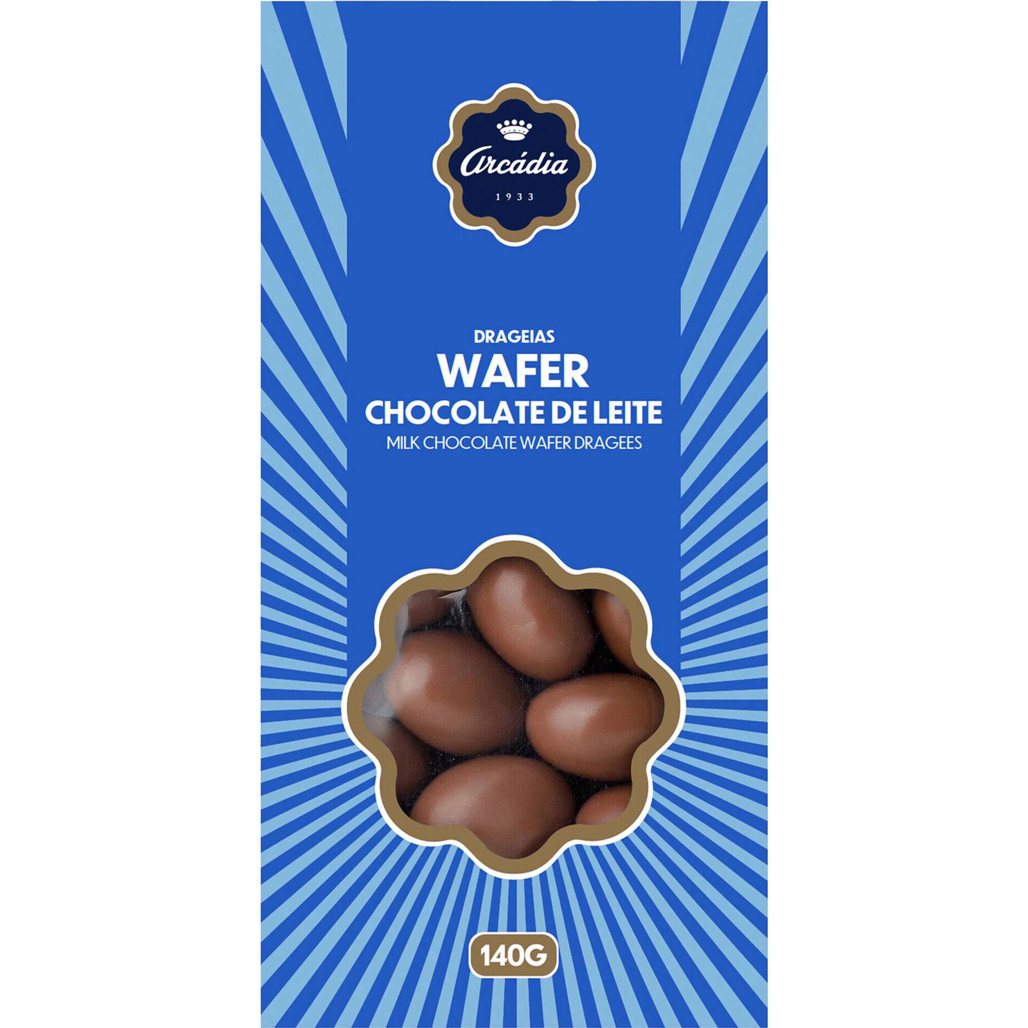 Drageias Wafer Chocolate de Leite Arc&aacute;dia