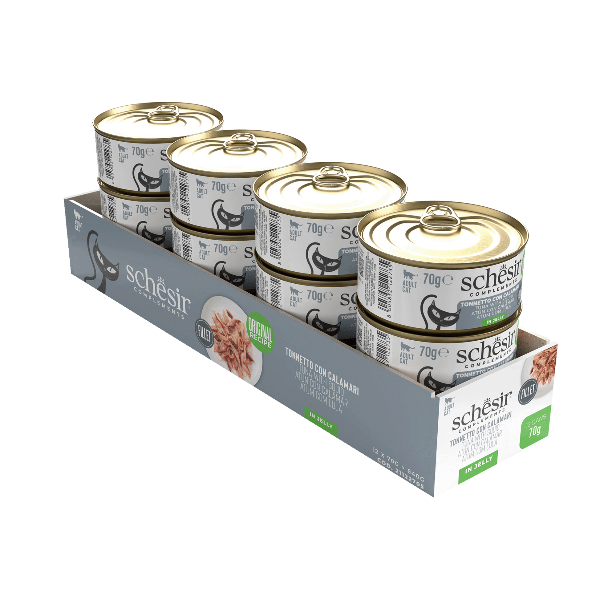 Comida H&uacute;mida para Gato Adulto Atum e Lulas Schesir