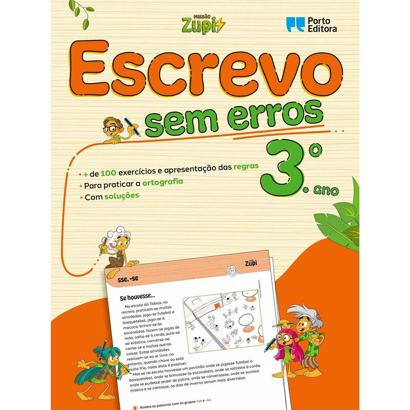 Missão Zupi - Escrevo sem Erros - 3.º Ano de Porto Editora
