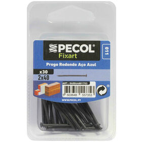 Prego Redondo Aço Azul 2x40