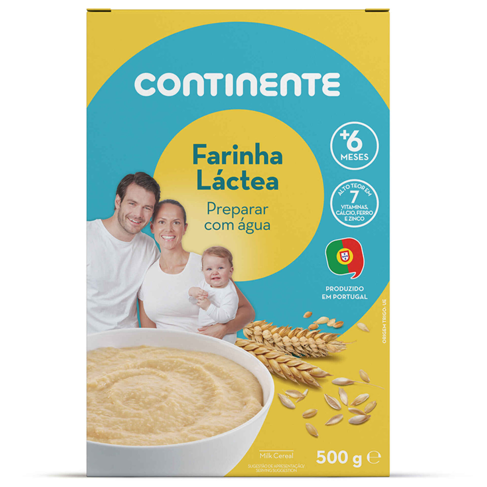 Papa Infantil Farinha Láctea Cereais e Bolacha +6M - emb. 2 x 250 ml -  Continente do Bebé