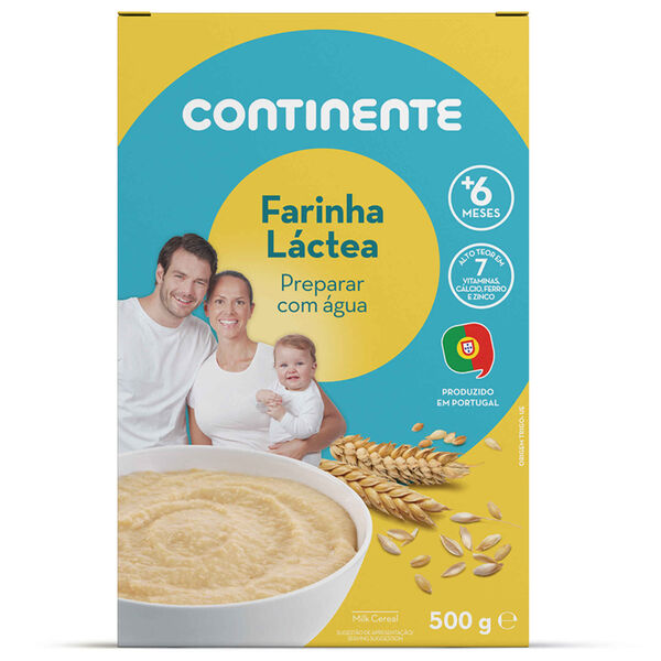 Papa Infantil Farinha Láctea com Cereais +6M Continente