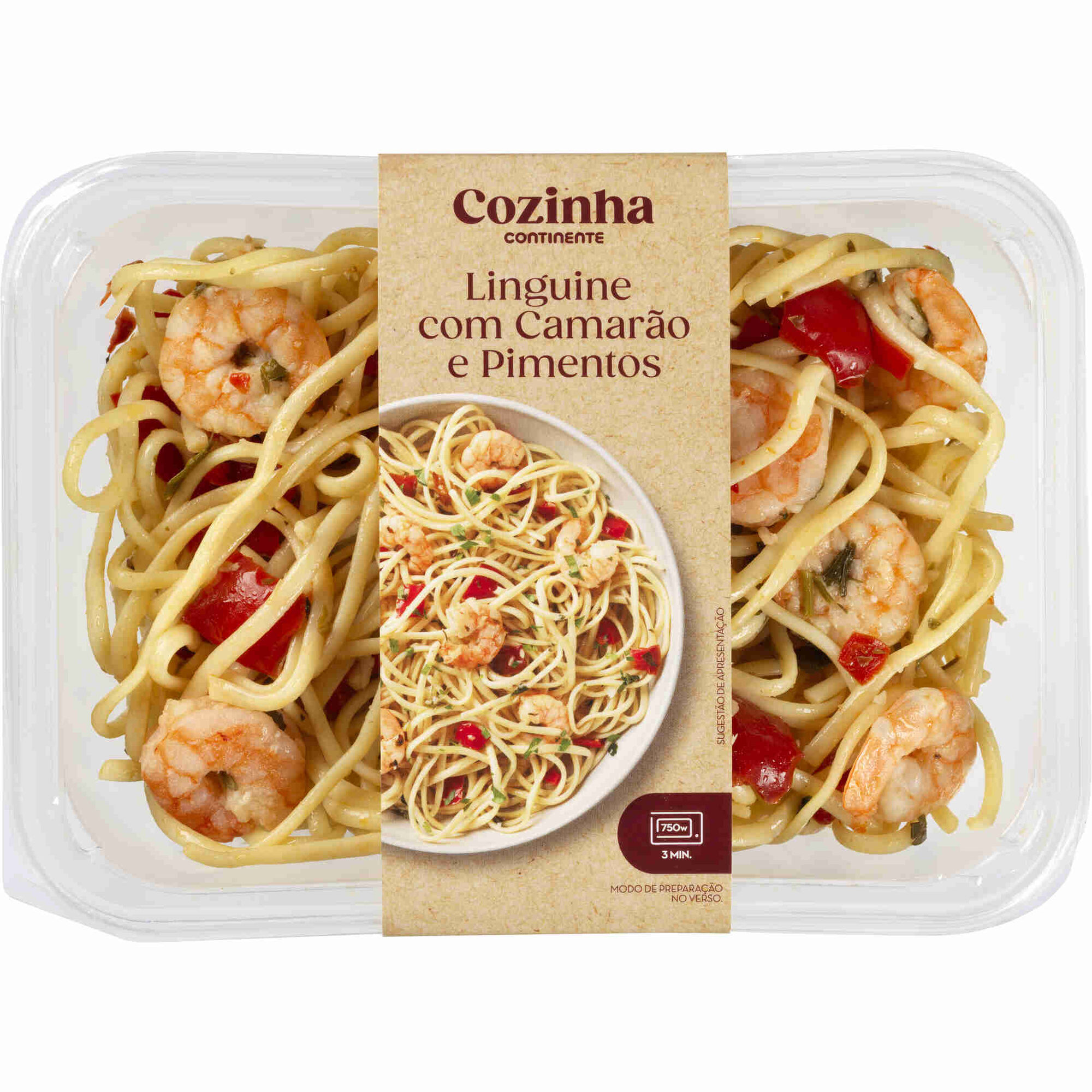 Linguine com Camar&atilde;o e Pimentos Cozinha Continente