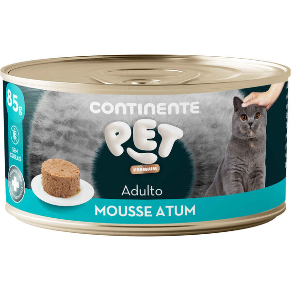 Comida Húmida para Gato Adulto Mousse Atum Continente Pet Premium