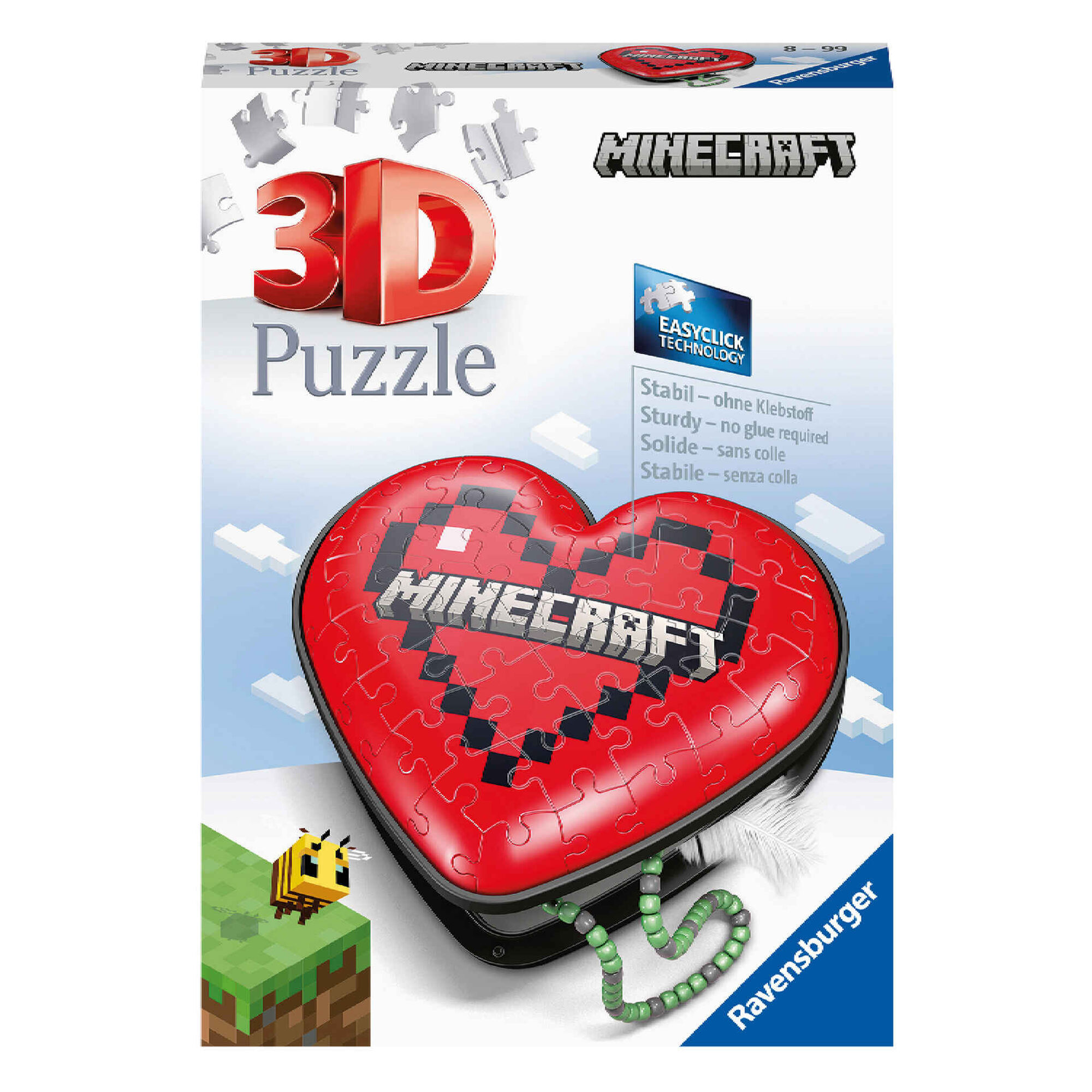 Puzzle 3D Heart Minecraft 54 Peças