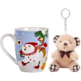 Caneca Boneco Neve 320ml com Peluche