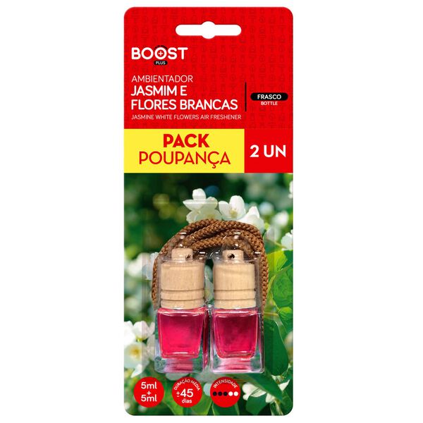 Ambientador Auto Pendurar Frasco Jasmin e Flores Brancas Boost