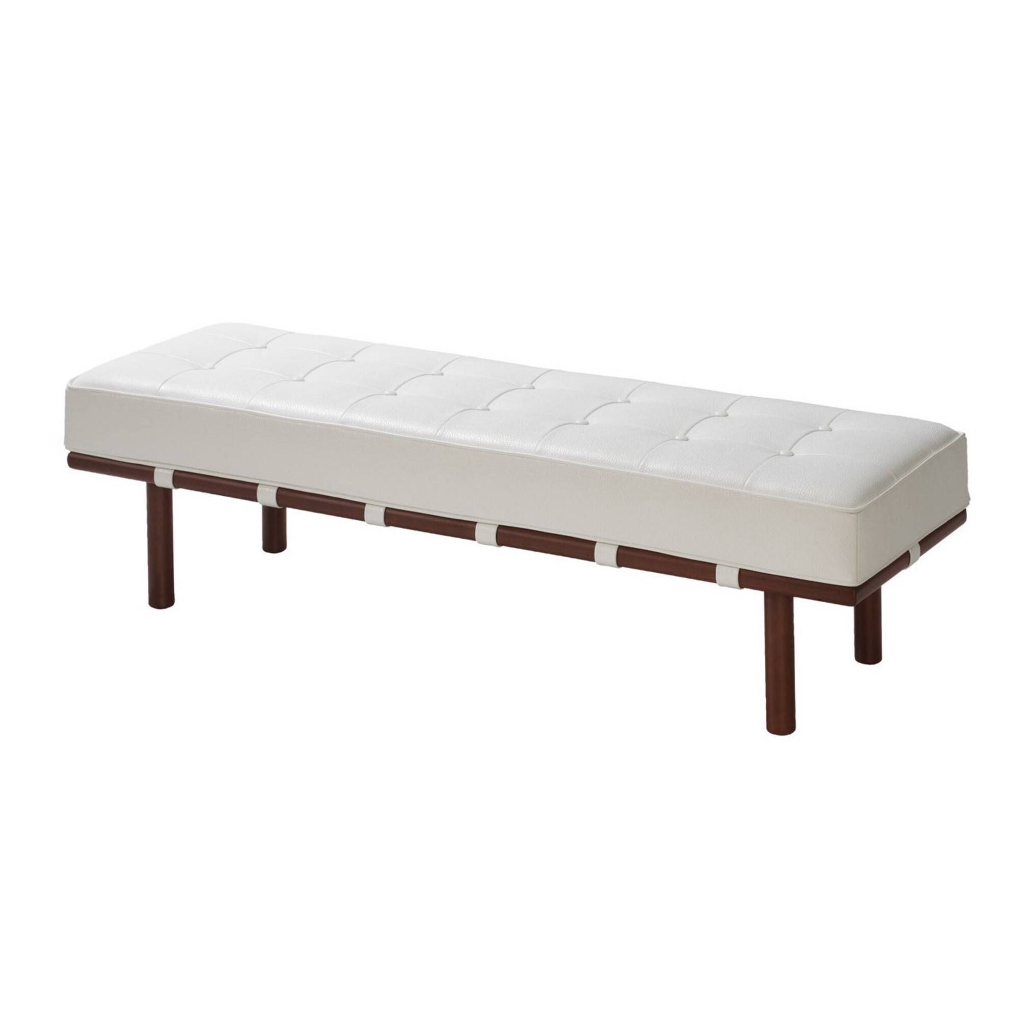 Banqueta 140cm Creme Nogueira Glam