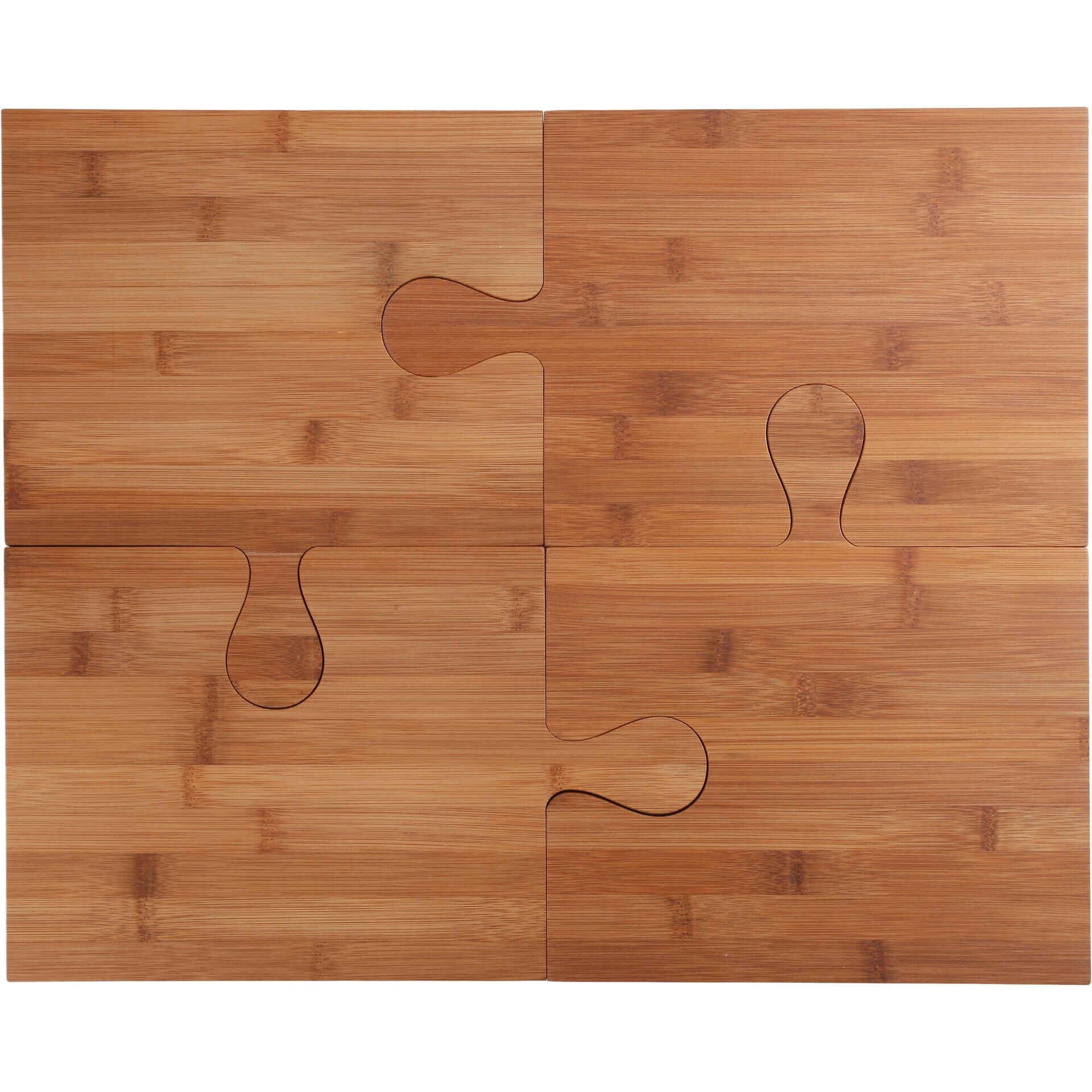 T&aacute;bua Puzzle com 4 Pe&ccedil;as Bambu Bazar&atilde;o