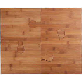 T&aacute;bua Puzzle com 4 Pe&ccedil;as Bambu Bazar&atilde;o