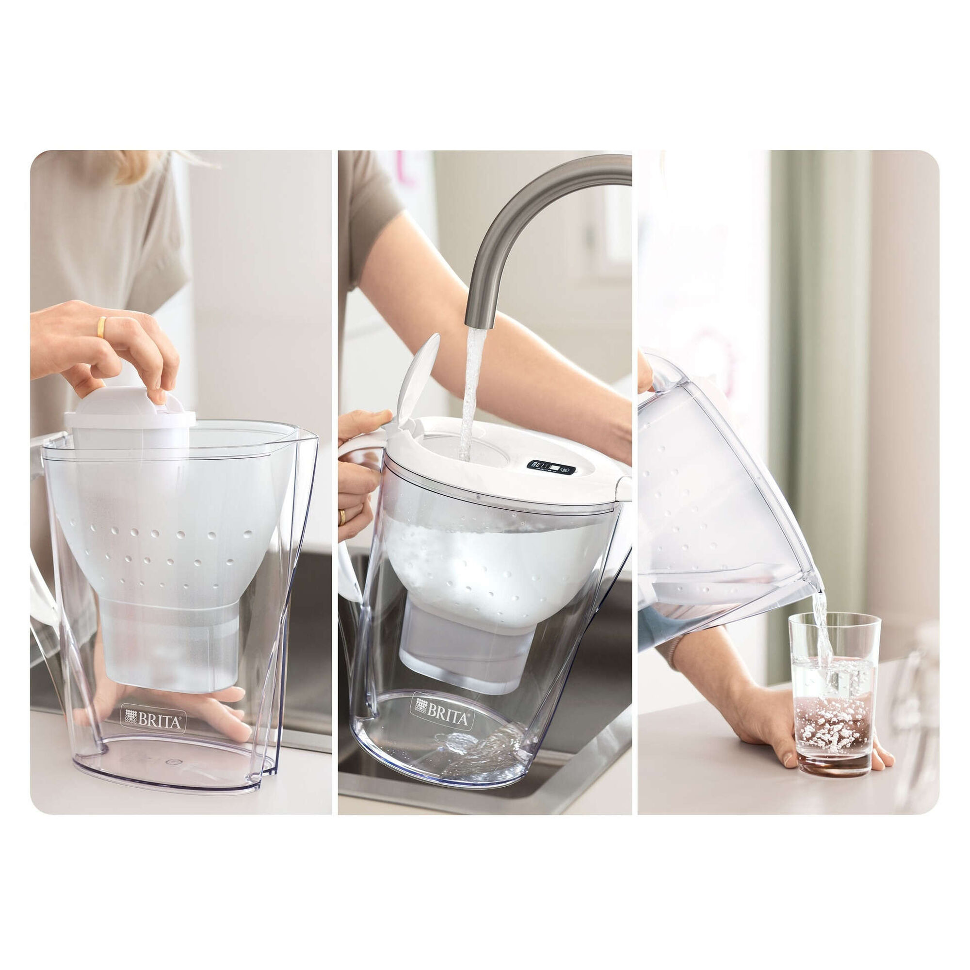 Conjunto Jarro de Filtrar 3,5L Marella Branco e 1 Filtro Maxtra Pro All-In-1 Brita